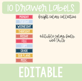 10 Drawer Cart Labels: Classroom Decor- Bright Colors