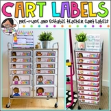 10 Drawer Cart Labels Editable | Teacher Rolling Cart | Pr