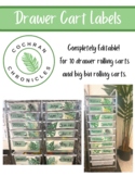 10 Drawer Cart Labels for big and small drawers (Leaf/ Pla