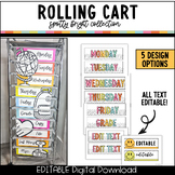 10 Drawer Cart Labels for the Classroom, Bright Classroom 