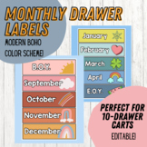 10-Drawer Cart Monthly Labels - Two Versions | Modern Rain