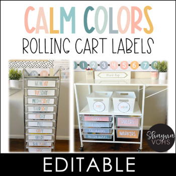 Preview of 10 Drawer Cart and Essex Rolling Cart Labels Editable