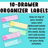 10-Drawer Organizer Cart Labels