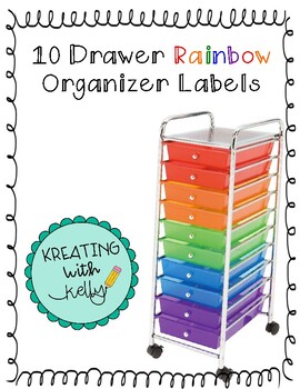 Preview of 10 Drawer Rainbow Cart Organizer