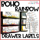 10 Drawer Rolling Cart BOHO RAINBOW Labels