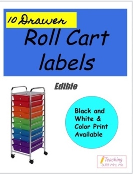 Preview of 10 Drawer Rolling Cart Labels