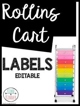 Preview of Rolling Cart 10 Drawer Labels *EDITABLE*