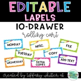 10-Drawer Rolling Cart Labels- Editable