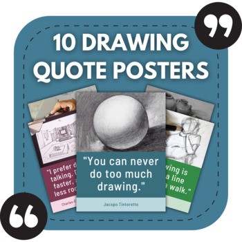 Preview of 10 Drawing & Sketching Posters | Bright Art Classroom Decor | Art Posters