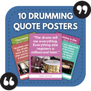 Preview of 10 Drumming Bulletin Board Posters | Music Classroom & Recording Studio Decor