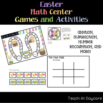 Preview of 10 Easter themed Kindergarten Math Center Games and Activities.