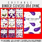 10 Editable Eggplants Pattern Binder Covers & Spines, US L