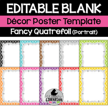 Preview of 10 Editable Fancy Quatrefoil Decor Poster Templates (Portrait) PPT