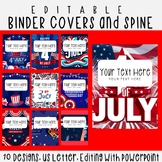 10 Editable Independent Day 4 July Binder Covers & Spines,