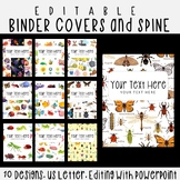 10 Editable Insects Pattern Binder Covers & Spines, US Let