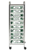 10 Editable Labels for a Drawer / Trolley Cart - Dark Gree
