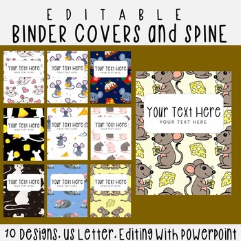 Preview of 10 Editable Mouses Pattern Binder Covers & Spines, US Letter, PowerPoint