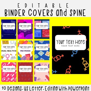 Preview of 10 Editable Sexual Health Day Binder Covers & Spines, US Letter, PowerPoint