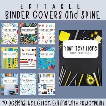 10 Editable Stationary Pattern Binder Covers & Spines, US Letter ...