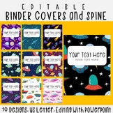 10 Editable UFO Pattern Binder Covers & Spines, US Letter,