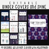 10 Editable Wireless Tower Pattern Binder Covers & Spines,