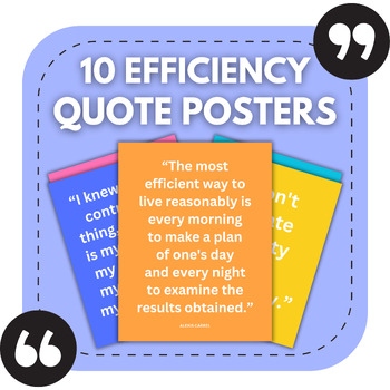 Preview of 10 Efficiency Bulletin Board Posters | Middle & High School Classroom Decor