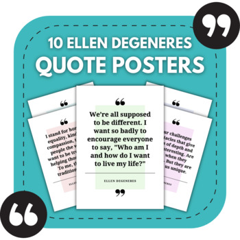 Preview of 10 Ellen DeGeneres Posters | Inspirational Quotes for High School