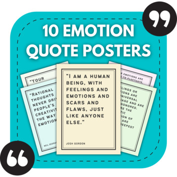 Preview of 10 Emotions Posters | Positive Quotes for Bulletin Boards | SEL Decor