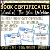 10 End of Book Reading Certificates for Island of The Blue