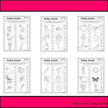 10 Ending Sounds Worksheets. Preschool and Kindergarten ...