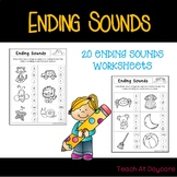 10 Ending Sounds Worksheets. Preschool and Kindergarten Li