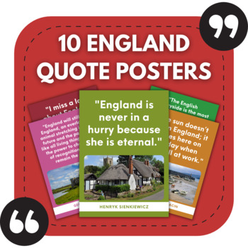 Preview of 10 England Posters | Travel Themed Bulletin Boards | Geography Classroom Decor