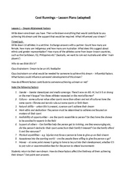 Preview of 10 - English Film Study Cool Runnings - Lesson Plan/Unit plan