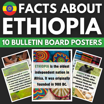 Preview of 10 Ethiopia Facts Bulletin Board Posters | Africa Travel Classroom Decor