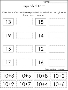 expanded form of numbers for grade 1
 Expanded Form Place Value Worksheets | Teachers Pay Teachers