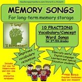 10 FRACTION VOCABULARY MEMORY SONGS FOR 3RD TO 5TH GRADE