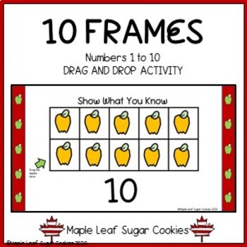 Preview of 10 FRAMES - COUNTING TO 10 - DRAG AND DROP ACTIVITY - GOOGLE SLIDES
