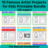 10 Famous Artist Projects for Kids Printable Bundle (30 pages)