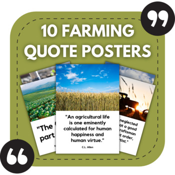 Preview of 10 Farming Posters | Agriculture Quotes for Career or Farm Themed Bulletin Board