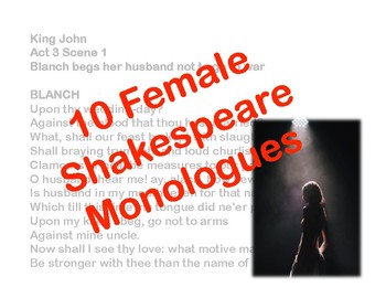 Preview of 10 Female Shakespeare Monologues