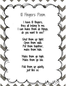 10 Fingers Poem by Magic Messes and Masterpieces | TpT