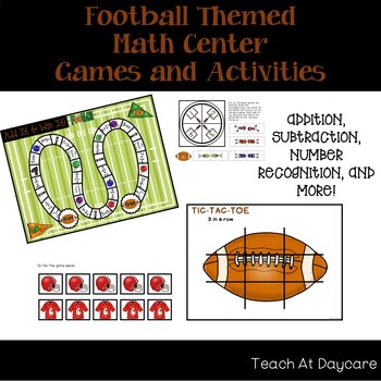 Preview of 10 Football themed Kindergarten Math Center Games and Activities.