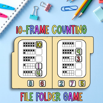 Preview of 10-Frame Counting File Folder Game Kindergarten