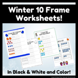 10 Frame Winter Themed Worksheets - Number Tracing