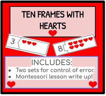 Preview of 10 Frames with Valentine's Day Hearts