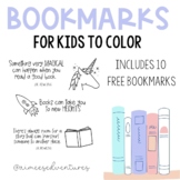Student Gift | FREEBIE | 10 Bookmarks for Kids to Color | 