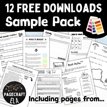 Preview of 12 Free ELA Downloads | Sample Pack | Taster Resources & Activities | Pagecraft
