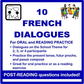 Preview of 10 French Dialogues + Questions for Reading and Speaking Practice