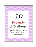 10 French Sub Plans ~ Sub Pac Set 2