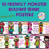 10 Friendly Monster Themed Reading Genre Posters